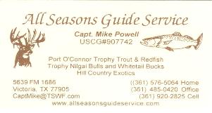 All Season Guide Service, Victoria, Tx, (361)576-5064